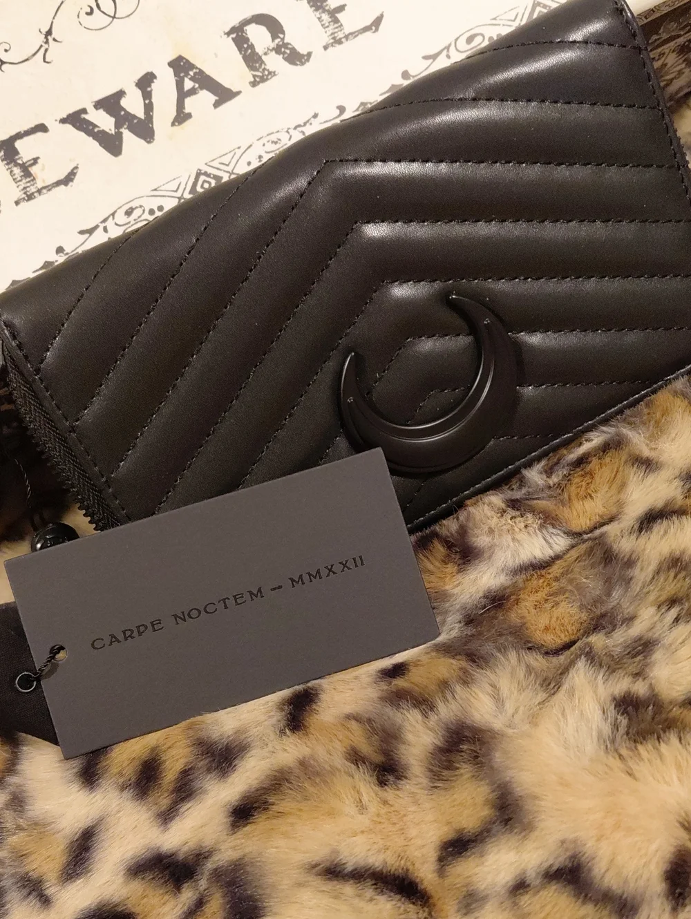 KILLSTAR Black Quilted Crescent Accent Women’s WALLET Bag